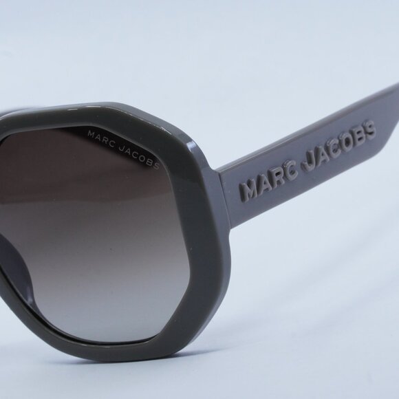 Marc Jacobs MARC 659/S 0KB7 HA Sunglasses Grey Geometric Frame, Brown Lenses - Picture 2 of 10